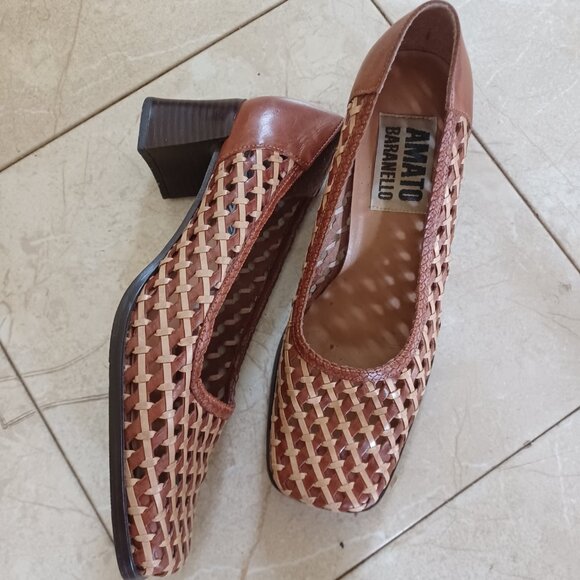 Vintage 70s Amato Barabello woven Shoes 6.5 Brazil - Picture 2 of 3